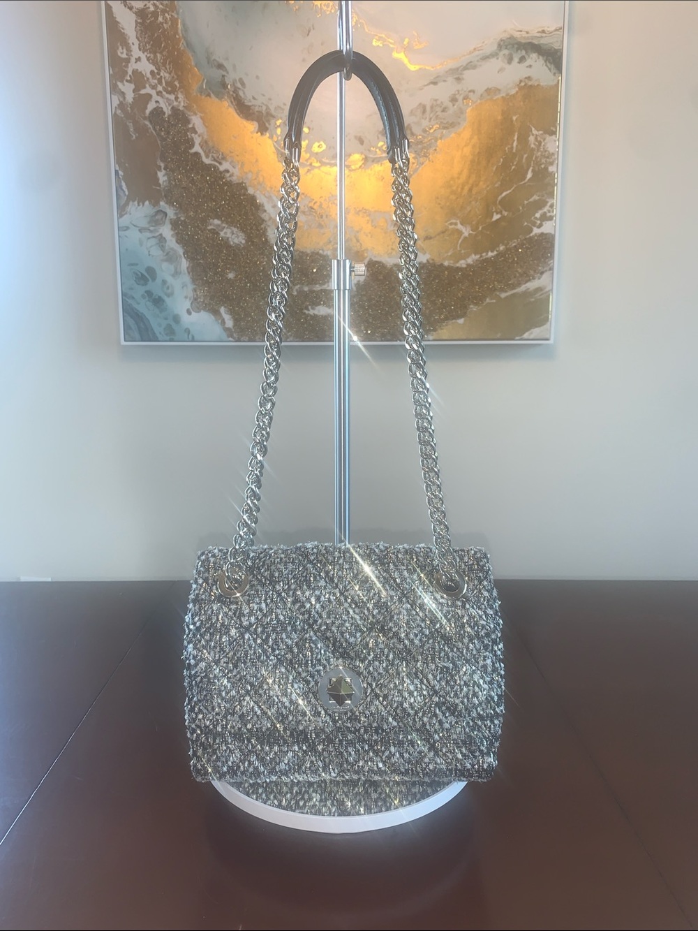Kate Spade Natalia small flap multi tweed bag EUC